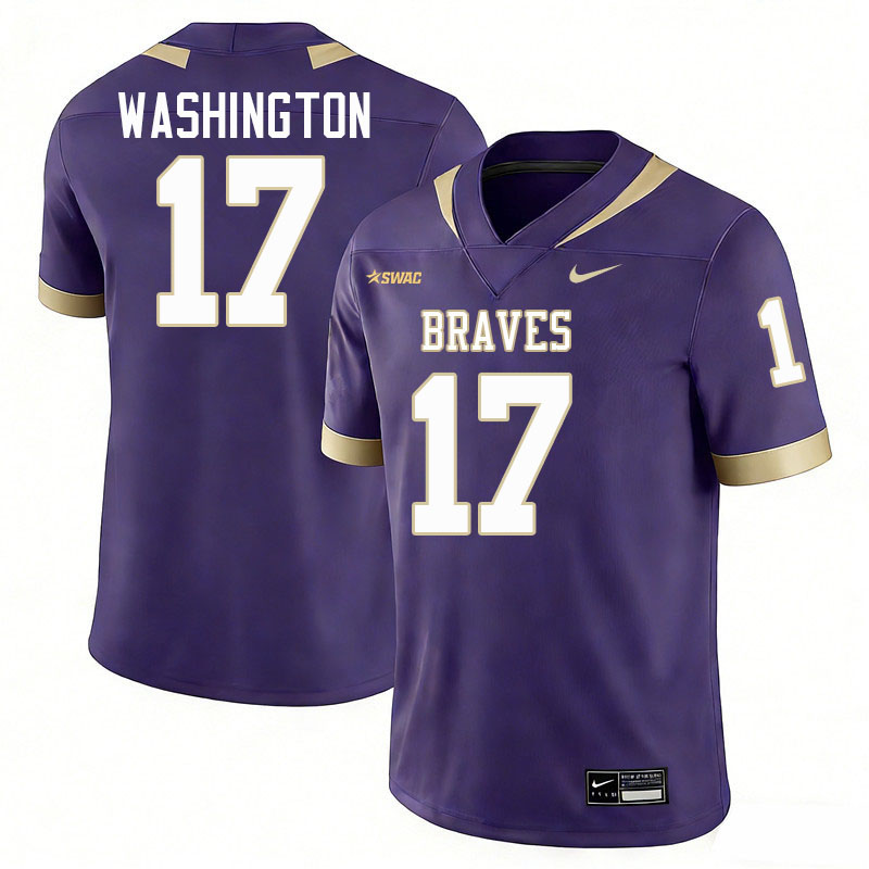 Alcorn State Braves #17 Andre Washington College Football Jerseys,Uniforms Stitched-Purple